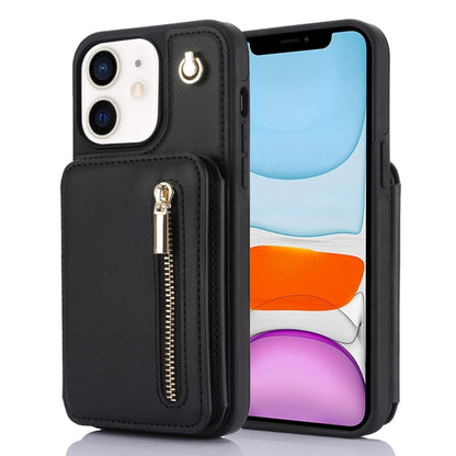 YM006 Skin Feel Zipper Card Bag Phone Case with Dual Lanyard, For iPhone 13 Pro Max��������������...