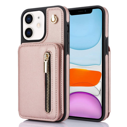 YM006 Skin Feel Zipper Card Bag Phone Case with Dual Lanyard, For iPhone 13 Pro Max��������������...