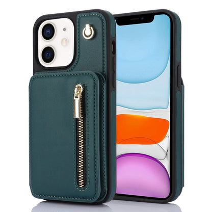 YM006 Skin Feel Zipper Card Bag Phone Case with Dual Lanyard, For iPhone 13 Pro Max��������������...