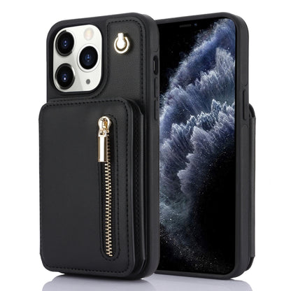 YM006 Skin Feel Zipper Card Bag Phone Case with Dual Lanyard, For iPhone 13 Pro Max��������������...