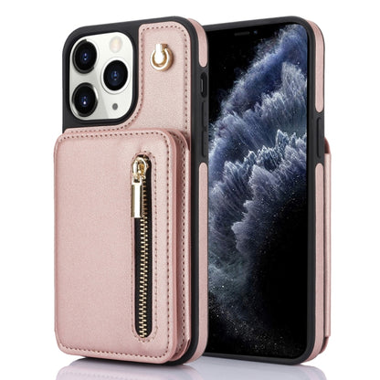 YM006 Skin Feel Zipper Card Bag Phone Case with Dual Lanyard, For iPhone 13 Pro Max��������������...