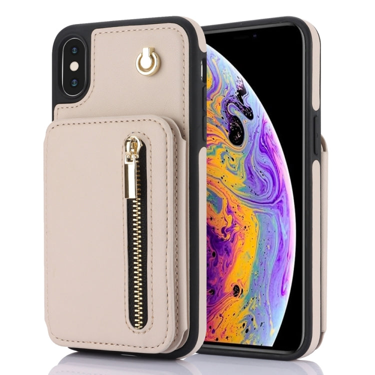 YM006 Skin Feel Zipper Card Bag Phone Case with Dual Lanyard, For iPhone 13 Pro Max��������������...