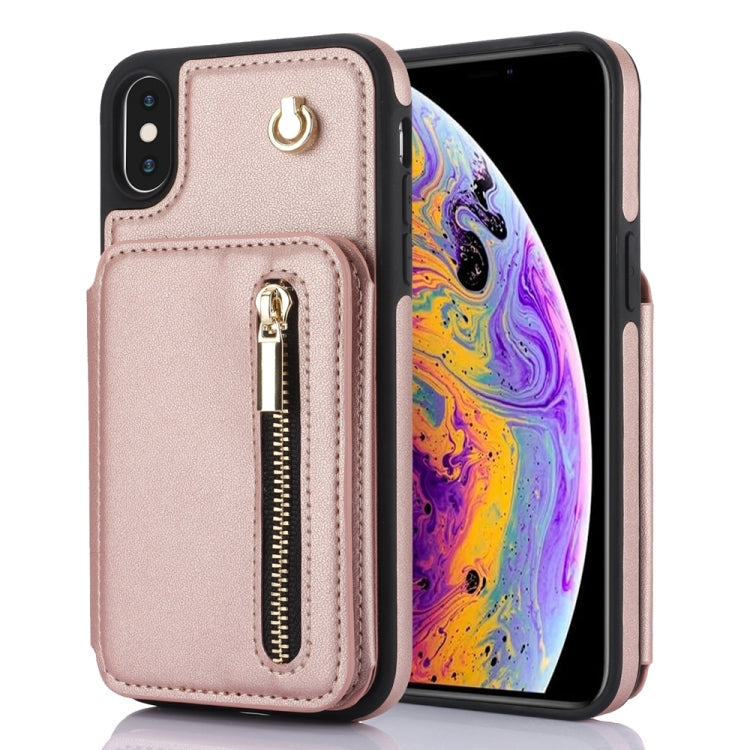 YM006 Skin Feel Zipper Card Bag Phone Case with Dual Lanyard, For iPhone 13 Pro Max��������������...