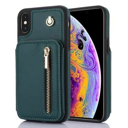 YM006 Skin Feel Zipper Card Bag Phone Case with Dual Lanyard, For iPhone 13 Pro Max��������������...
