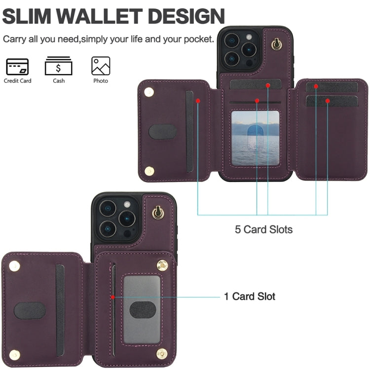 YM006 Skin Feel Zipper Card Bag Phone Case with Dual Lanyard, For iPhone 16 Pro Max��������������...