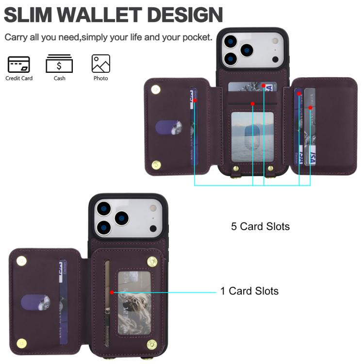 YM006 Skin Feel Zipper Card Bag Phone Case with Dual Lanyard