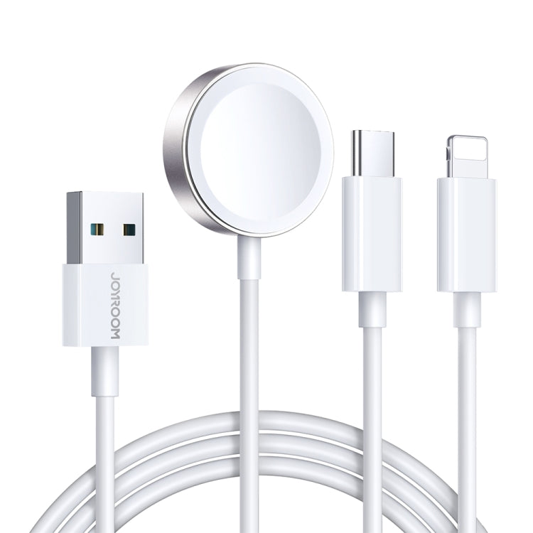 JOYROOM S-IW008 3 in 1 USB to 8 Pin + USB-C/Type-C + Magnetic Watch Wireless Charging Data Cable,...