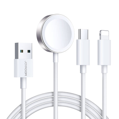 JOYROOM S-IW008 3 in 1 USB to 8 Pin + USB-C/Type-C + Magnetic Watch Wireless Charging Data Cable,...