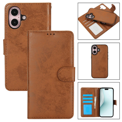 2 in 1 Detachable Phone Leather Case, For iPhone 16 Pro Max, For iPhone 16 Pro, For iPhone 16 Plu...