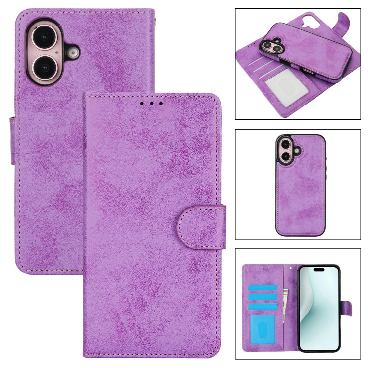 2 in 1 Detachable Phone Leather Case, For iPhone 16 Pro Max, For iPhone 16 Pro, For iPhone 16 Plu...