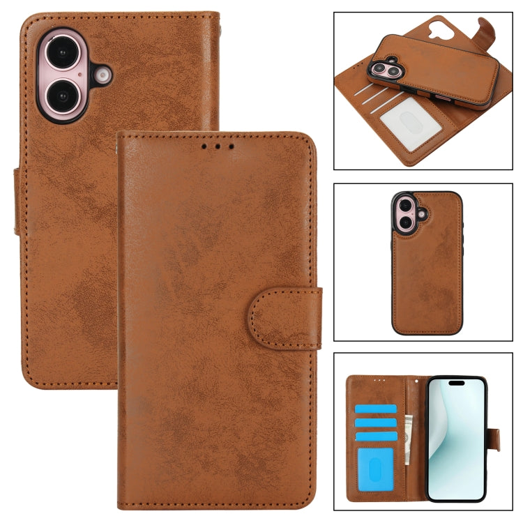2 in 1 Detachable Phone Leather Case, For iPhone 16 Pro Max, For iPhone 16 Pro, For iPhone 16 Plu...