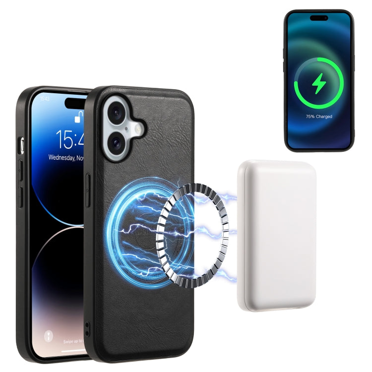 Denior Cowhide Texture Leather MagSafe Phone Case
