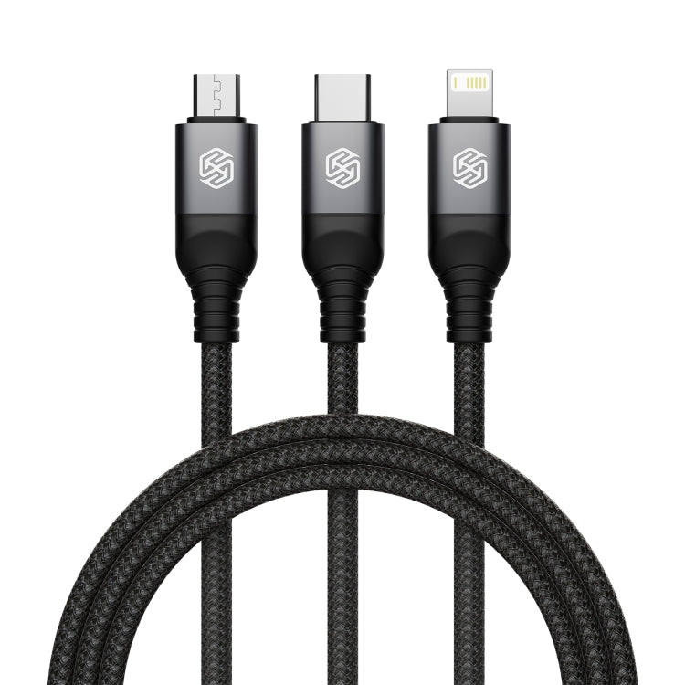 Nillkin Swift Pro 1m 3 in 1 USB to 8 Pin + Type-C + Micro USB Fast Charging Cable