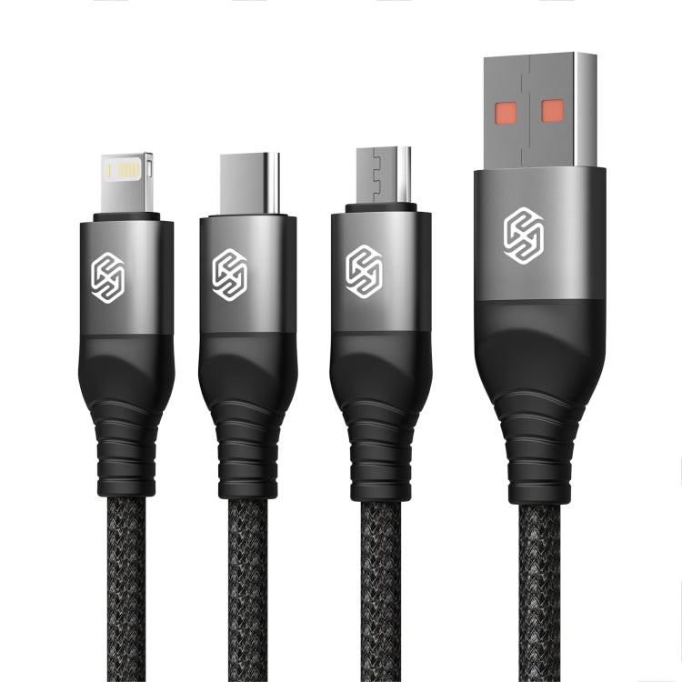 Nillkin Swift Pro 1m 3 in 1 USB to 8 Pin + Type-C + Micro USB Fast Charging Cable