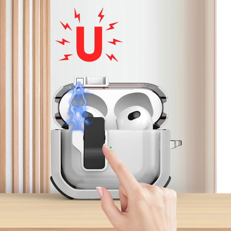 Thunder Clear Wireless Earphones Protective Case with Magnetic Switch, For AirPods 4�������������...