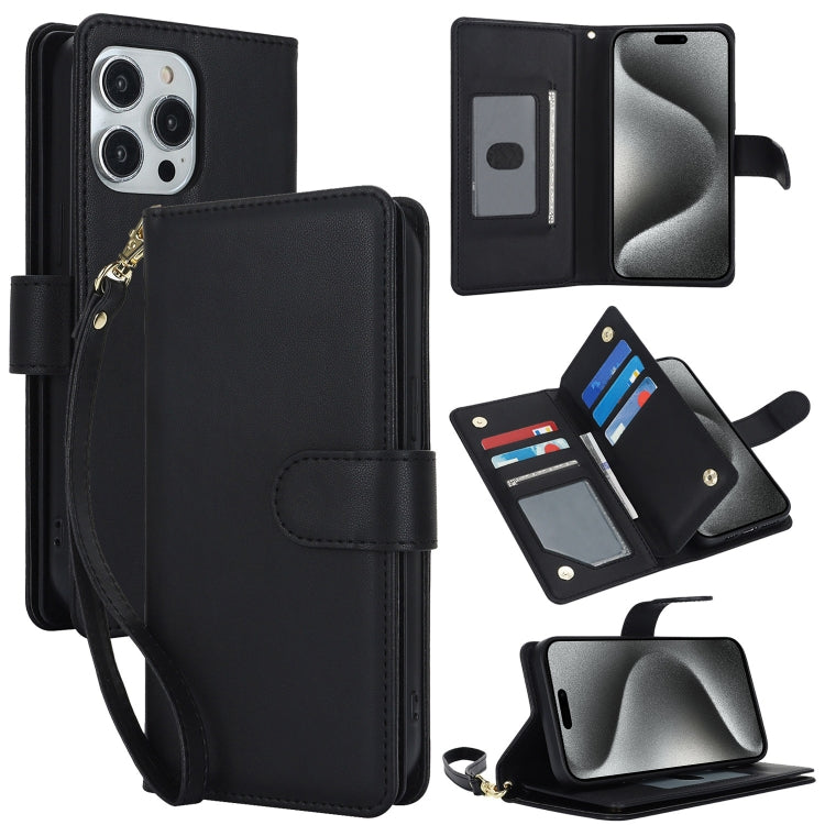 Multi-Card Wallet RFID Leather Phone Case, For iPhone 16e, For iPhone 16 Pro Max, For iPhone 16 P...