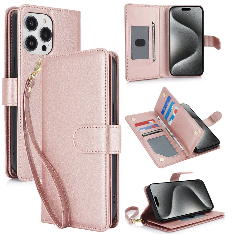 Multi-Card Wallet RFID Leather Phone Case, For iPhone 16e, For iPhone 16 Pro Max, For iPhone 16 P...