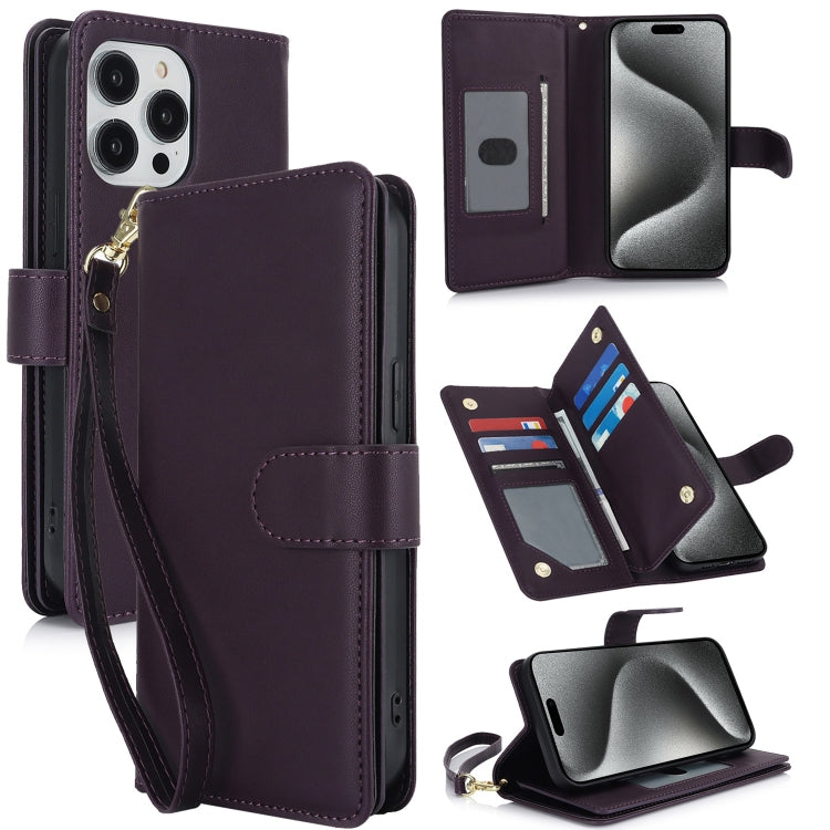Multi-Card Wallet RFID Leather Phone Case, For iPhone 16e, For iPhone 16 Pro Max, For iPhone 16 P...