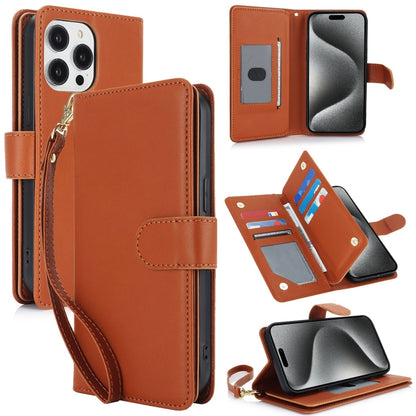 Multi-Card Wallet RFID Leather Phone Case, For iPhone 16e, For iPhone 16 Pro Max, For iPhone 16 P...