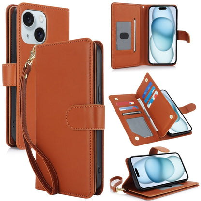 Multi-Card Wallet RFID Leather Phone Case, For iPhone 16e, For iPhone 16 Pro Max, For iPhone 16 P...