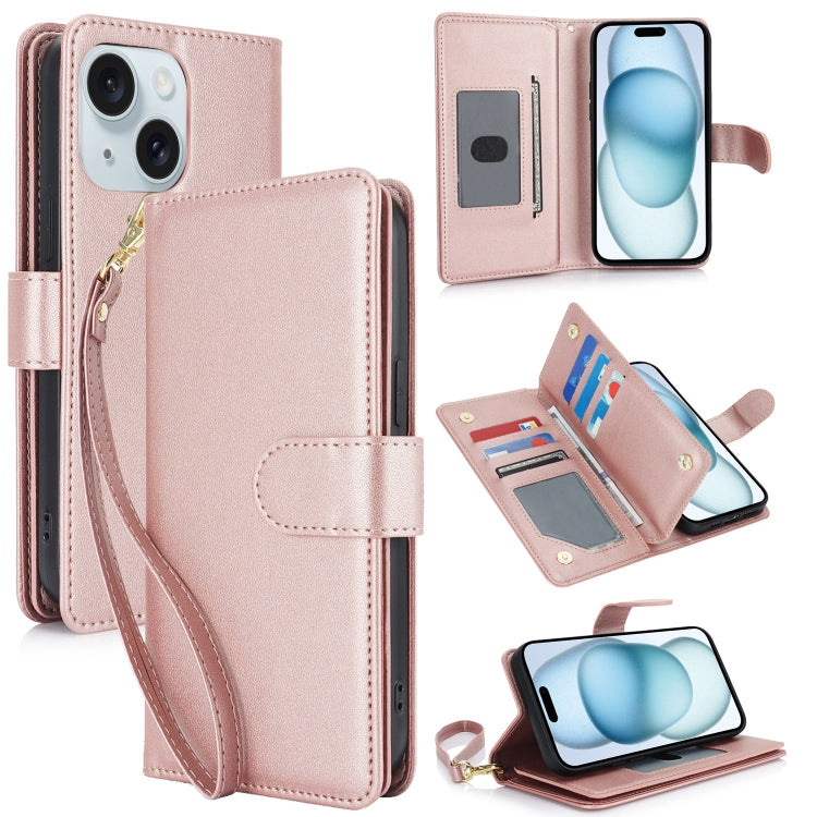 Multi-Card Wallet RFID Leather Phone Case, For iPhone 16e, For iPhone 16 Pro Max, For iPhone 16 P...