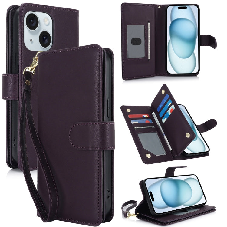 Multi-Card Wallet RFID Leather Phone Case, For iPhone 16e, For iPhone 16 Pro Max, For iPhone 16 P...