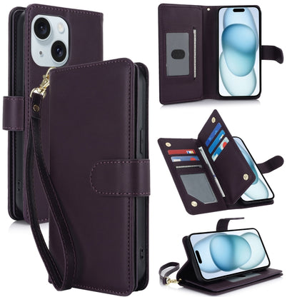 Multi-Card Wallet RFID Leather Phone Case, For iPhone 16e, For iPhone 16 Pro Max, For iPhone 16 P...