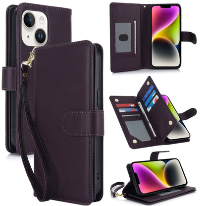 Multi-Card Wallet RFID Leather Phone Case, For iPhone 16e, For iPhone 16 Pro Max, For iPhone 16 P...