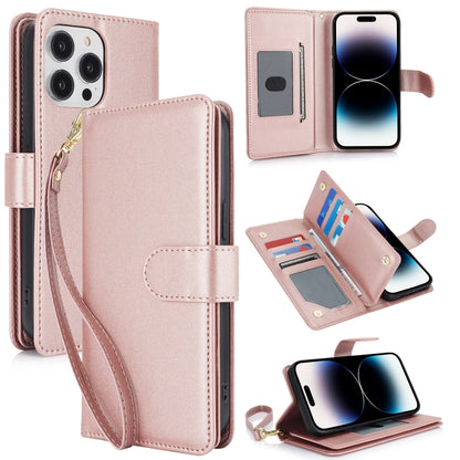 Multi-Card Wallet RFID Leather Phone Case, For iPhone 16e, For iPhone 16 Pro Max, For iPhone 16 P...