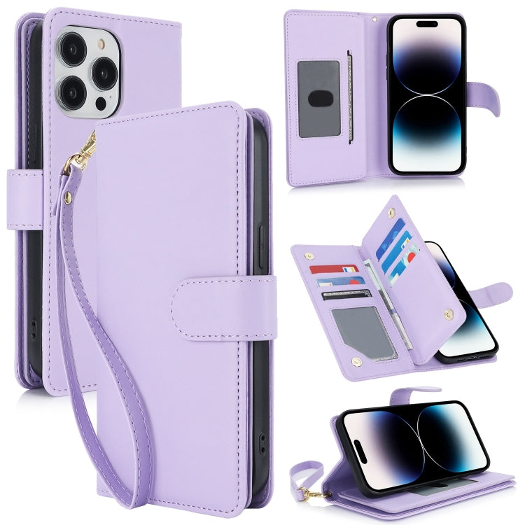 Multi-Card Wallet RFID Leather Phone Case, For iPhone 16e, For iPhone 16 Pro Max, For iPhone 16 P...