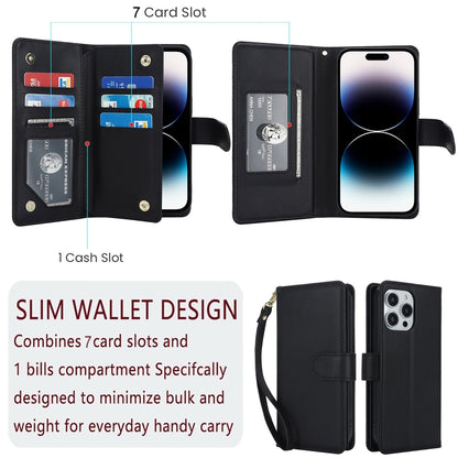 Multi-Card Wallet RFID Leather Phone Case, For iPhone 13 Pro Max, For iPhone 13 Pro, For iPhone 1...