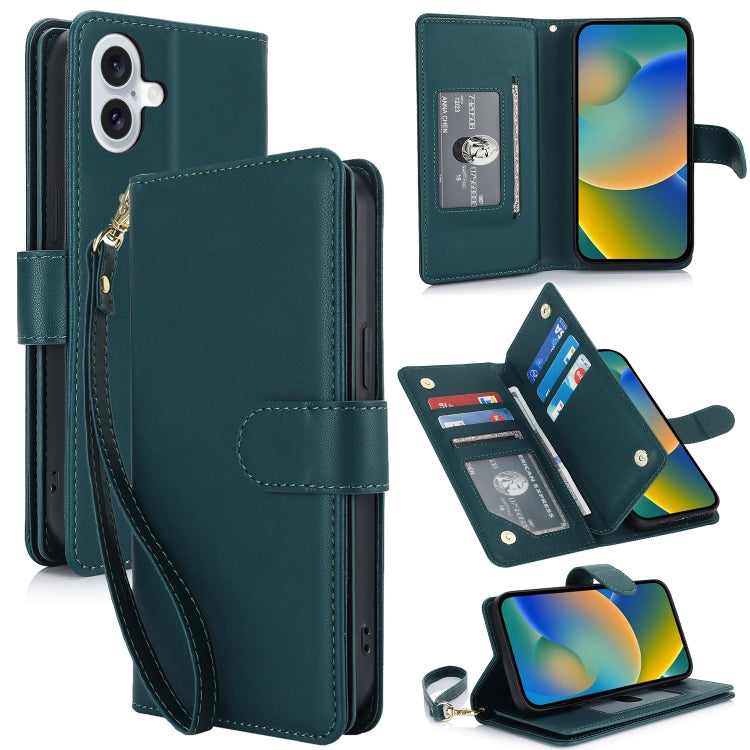 Multi-Card Wallet RFID Leather Phone Case, For iPhone 16e, For iPhone 16 Pro Max, For iPhone 16 P...