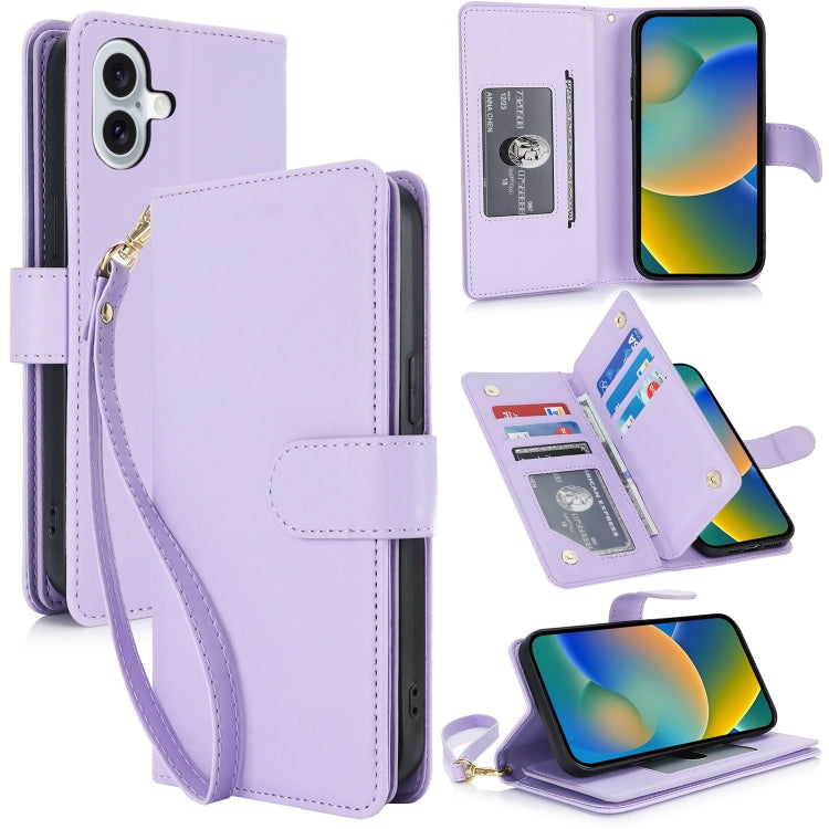 Multi-Card Wallet RFID Leather Phone Case, For iPhone 16e, For iPhone 16 Pro Max, For iPhone 16 P...