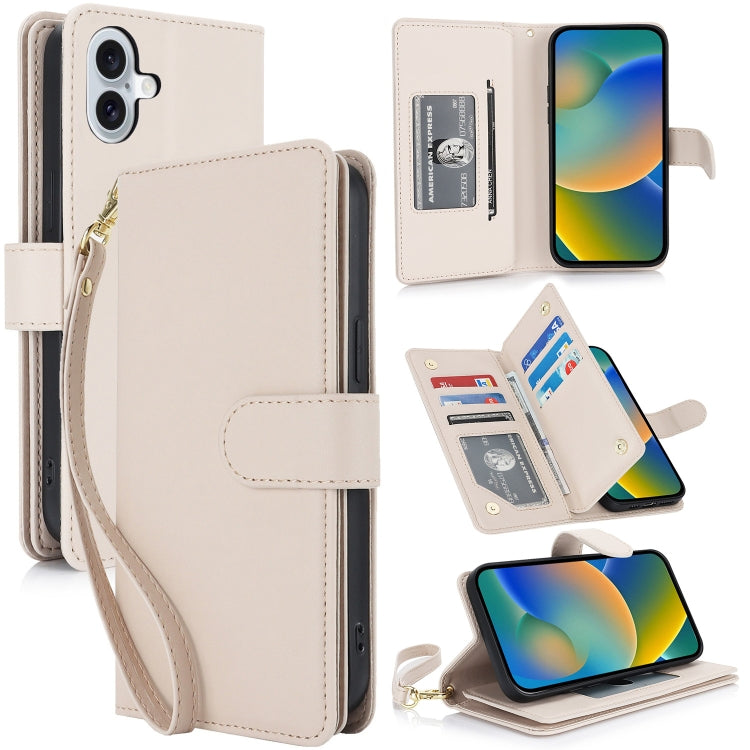 Multi-Card Wallet RFID Leather Phone Case, For iPhone 16e, For iPhone 16 Pro Max, For iPhone 16 P...