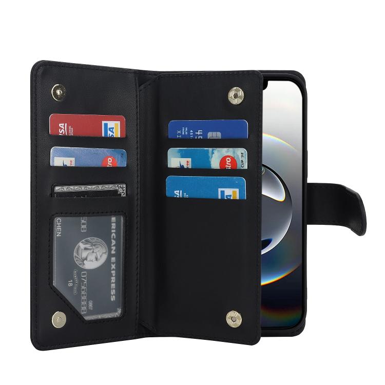 Multi-Card Wallet RFID Leather Phone Case, For iPhone 16e, For iPhone 16 Pro Max, For iPhone 16 P...