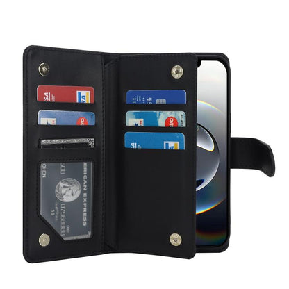 Multi-Card Wallet RFID Leather Phone Case, For iPhone 16e, For iPhone 16 Pro Max, For iPhone 16 P...