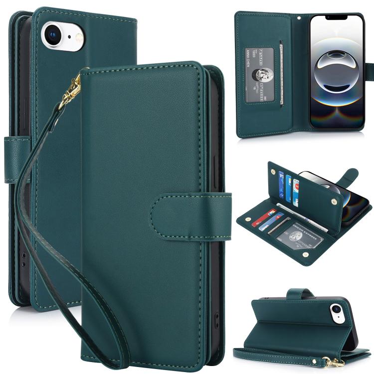 Multi-Card Wallet RFID Leather Phone Case, For iPhone 16e, For iPhone 16 Pro Max, For iPhone 16 P...