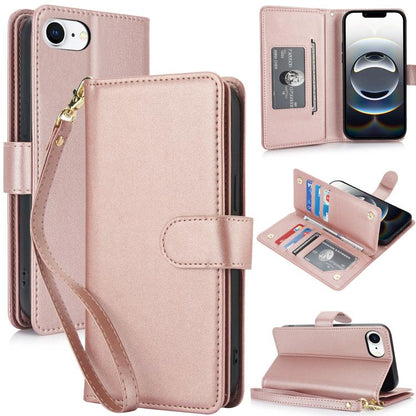 Multi-Card Wallet RFID Leather Phone Case, For iPhone 16e, For iPhone 16 Pro Max, For iPhone 16 P...
