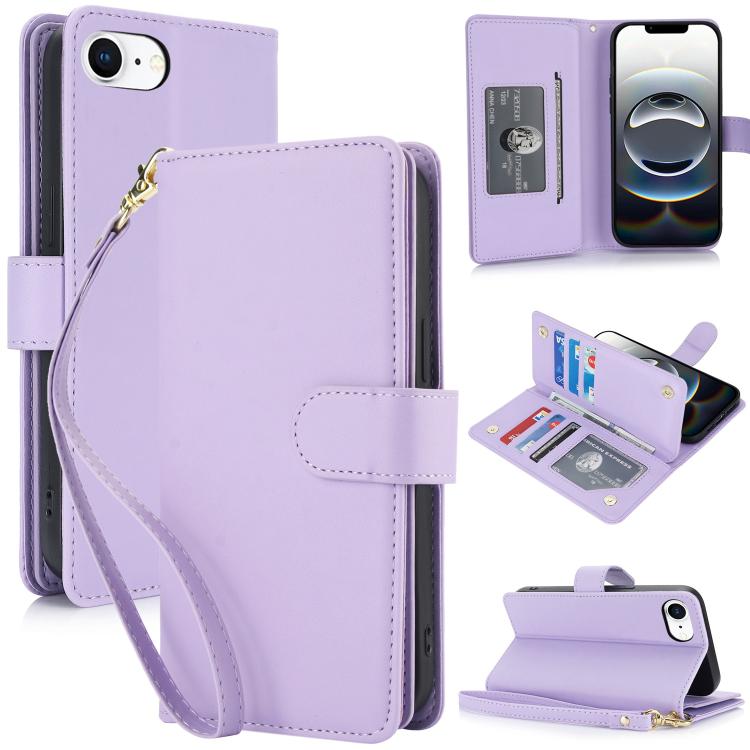 Multi-Card Wallet RFID Leather Phone Case, For iPhone 16e, For iPhone 16 Pro Max, For iPhone 16 P...