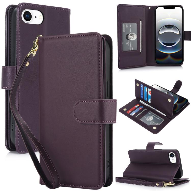 Multi-Card Wallet RFID Leather Phone Case, For iPhone 16e, For iPhone 16 Pro Max, For iPhone 16 P...