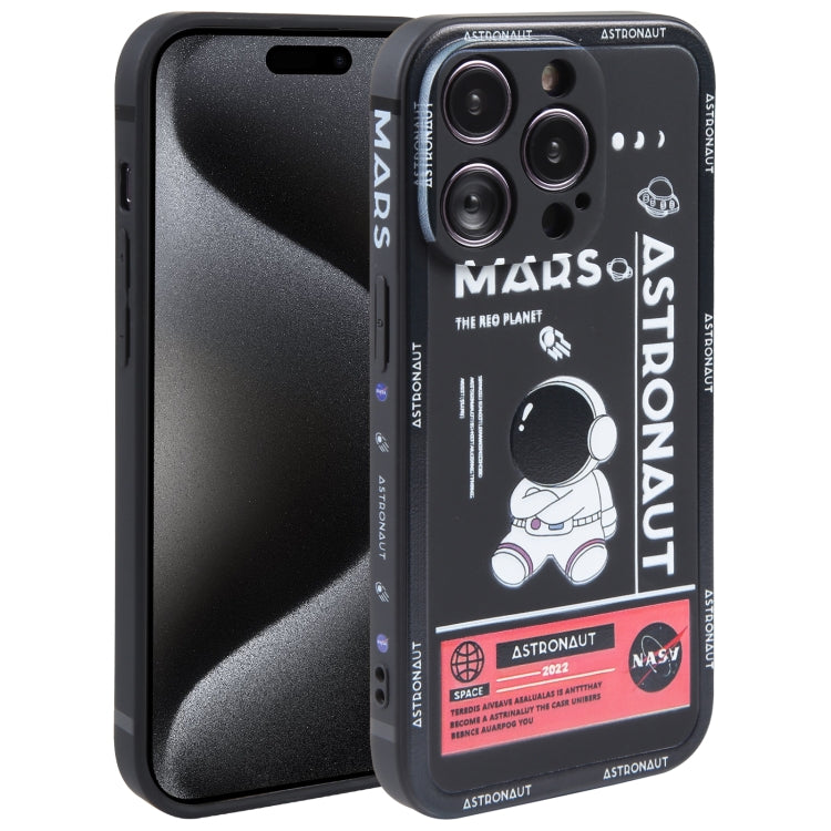 Astronaut Pattern Silicone Straight Edge Phone Case, For iPhone 16 Pro Max, For iPhone 16 Pro����...
