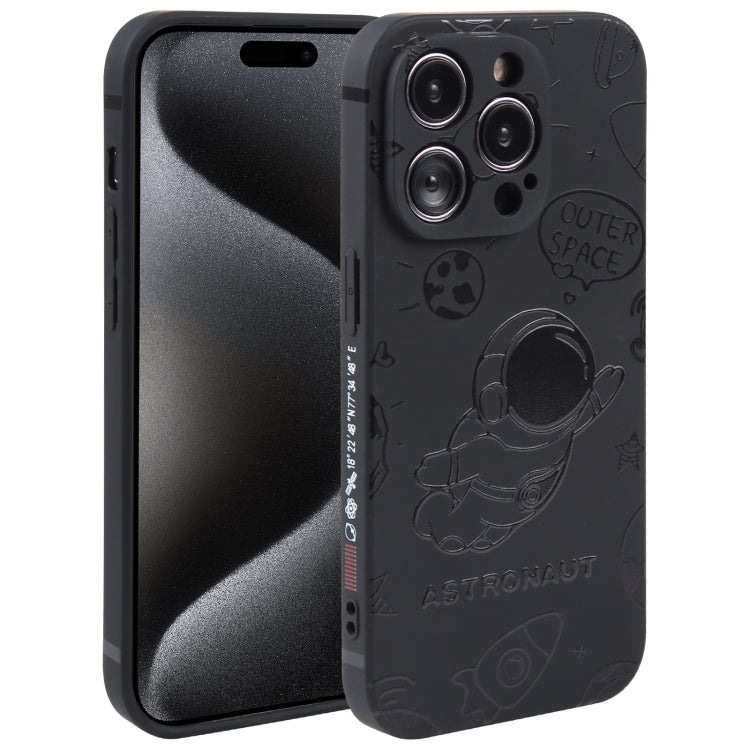 Astronaut Pattern Silicone Straight Edge Phone Case, For iPhone 16 Pro Max, For iPhone 16 Pro����...