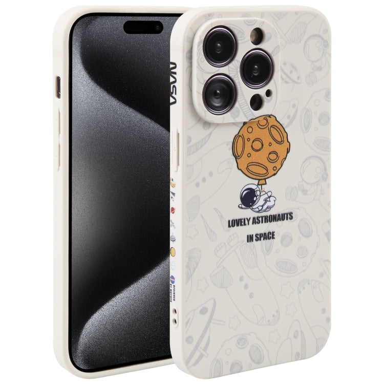 Astronaut Pattern Silicone Straight Edge Phone Case, For iPhone 16 Pro Max, For iPhone 16 Pro����...