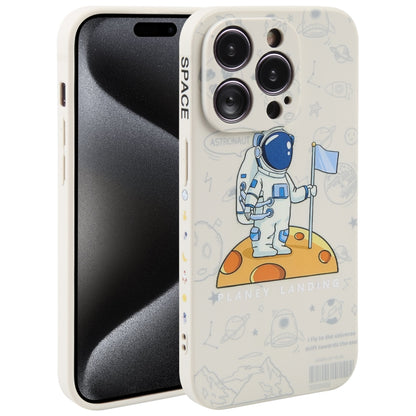 Astronaut Pattern Silicone Straight Edge Phone Case, For iPhone 16 Pro Max, For iPhone 16 Pro����...