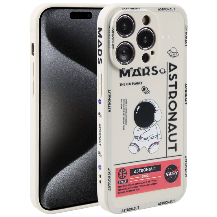 Astronaut Pattern Silicone Straight Edge Phone Case, For iPhone 16 Pro Max, For iPhone 16 Pro����...