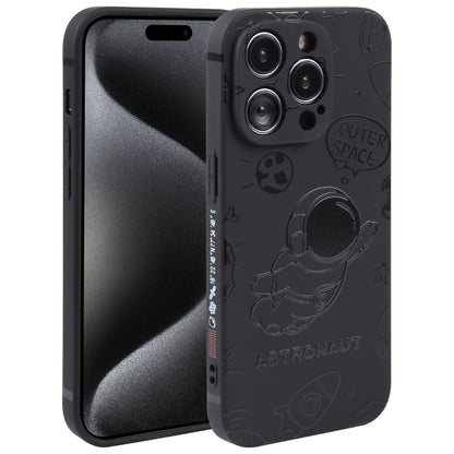 Astronaut Pattern Silicone Straight Edge Phone Case, For iPhone 16 Pro Max, For iPhone 16 Pro����...