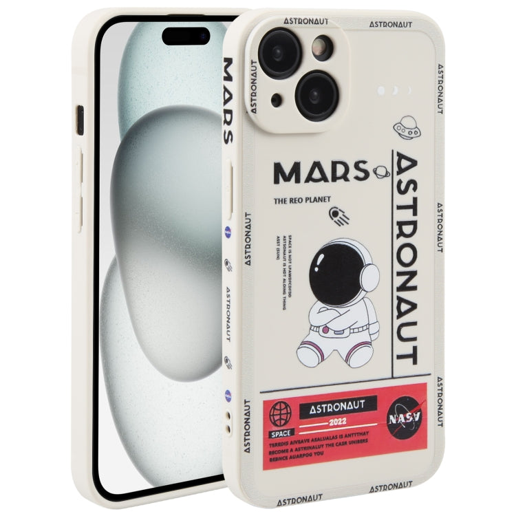 Astronaut Pattern Silicone Straight Edge Phone Case, For iPhone 16 Pro Max, For iPhone 16 Pro����...