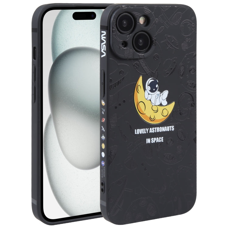Astronaut Pattern Silicone Straight Edge Phone Case, For iPhone 16 Pro Max, For iPhone 16 Pro����...