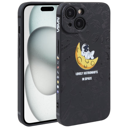 Astronaut Pattern Silicone Straight Edge Phone Case, For iPhone 16 Pro Max, For iPhone 16 Pro����...