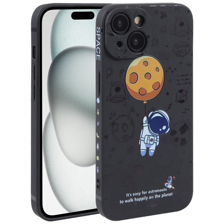 Astronaut Pattern Silicone Straight Edge Phone Case, For iPhone 16 Pro Max, For iPhone 16 Pro����...